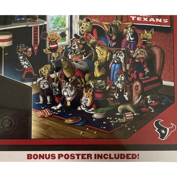 YouTheFan NFL Houston Texans Purebred Fans"A Real Nailbiter" Puzzle&Bonus Poster - Picture 3 of 7